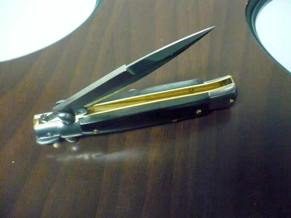 Frank Beltrame -  italian stiletto 20cm, bufalo scuro -lama baionetta - 20FB/58B - 4