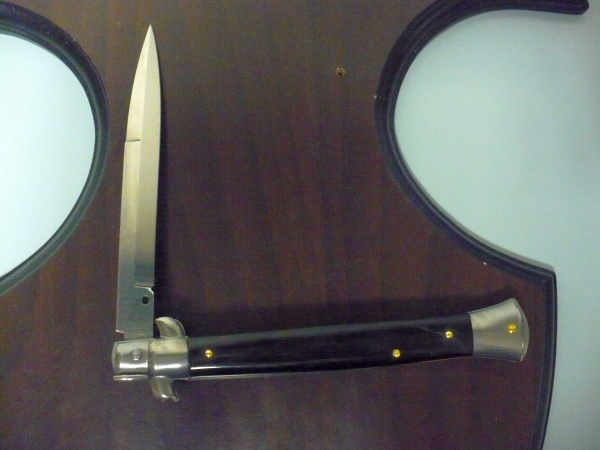 Frank Beltrame , italian stiletto , pugnale - 28 cm , corno di bufalo scuro, lama baionetta , modello FB 28/58B- 4