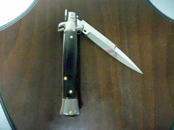 Frank Beltrame -  italian stiletto 20cm, bufalo scuro -lama baionetta - 20FB/58B - 4