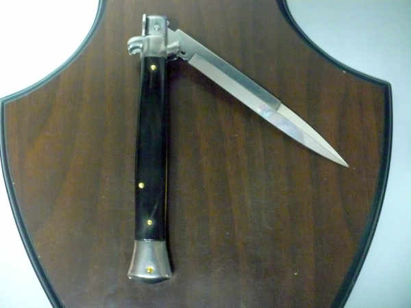 Frank Beltrame , italian stiletto , pugnale - 28 cm , corno di bufalo scuro, lama baionetta , modello FB 28/58B- 4