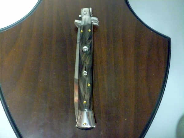 Frank Beltrame , italian stiletto , pugnale - 28 cm , corno di bufalo scuro, lama baionetta , modello FB 28/58B- 4