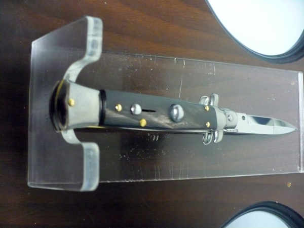 Frank Beltrame -  italian stiletto 20cm, bufalo scuro -lama baionetta - 20FB/58B - 4