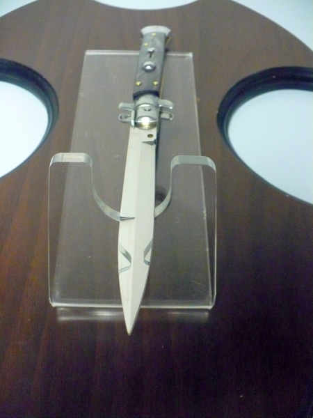 Frank Beltrame , italian stiletto , pugnale - 28 cm , corno di bufalo scuro, lama baionetta , modello FB 28/58B- 4