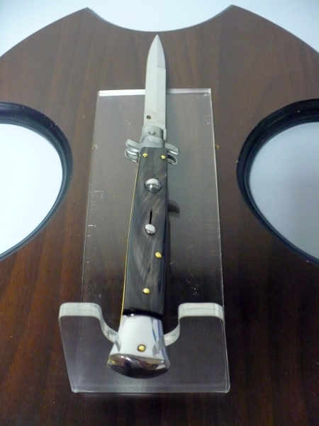 Frank Beltrame , italian stiletto , pugnale - 28 cm , corno di bufalo scuro, lama baionetta , modello FB 28/58B- 4