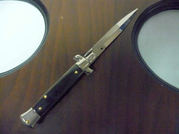 Frank Beltrame -  italian stiletto 20cm, bufalo scuro -lama baionetta - 20FB/58B - 4