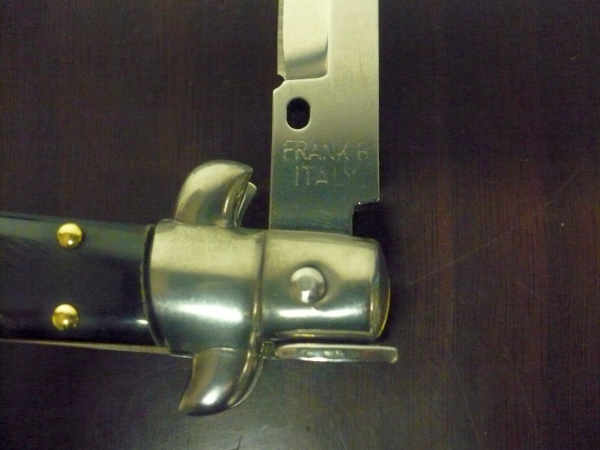 Frank Beltrame -  italian stiletto 20cm, bufalo scuro -lama baionetta - 20FB/58B - 4