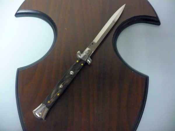Frank Beltrame , italian stiletto , pugnale - 28 cm , corno di bufalo scuro, lama baionetta , modello FB 28/58B- 4
