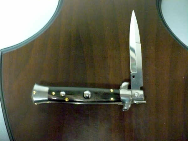 Frank Beltrame -  italian stiletto 20cm, bufalo scuro -lama baionetta - 20FB/58B - 4