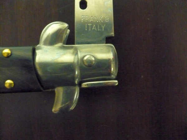 Frank Beltrame , italian stiletto , pugnale - 28 cm , corno di bufalo scuro, lama baionetta , modello FB 28/58B- 4