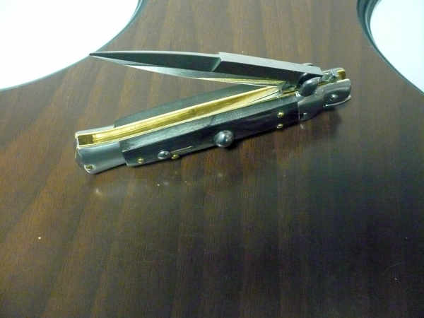 Frank Beltrame -  italian stiletto 20cm, bufalo scuro -lama baionetta - 20FB/58B - 4