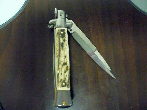 Frank Beltrame -  italian stiletto 20cm, corno di cervo -lama baionetta - 20FB/63B - 4