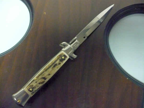 Frank Beltrame -  italian stiletto 20cm, corno di cervo -lama baionetta - 20FB/63B - 4