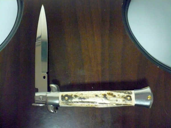 Frank Beltrame -  italian stiletto 20cm, corno di cervo -lama baionetta - 20FB/63B - 4