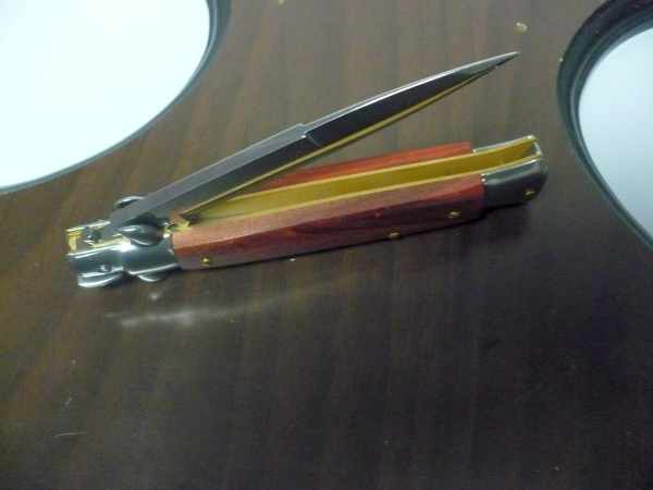 Frank Beltrame italian stiletto - 23 cm legno rosso -lama baionetta- modello FB 23/83B - 4