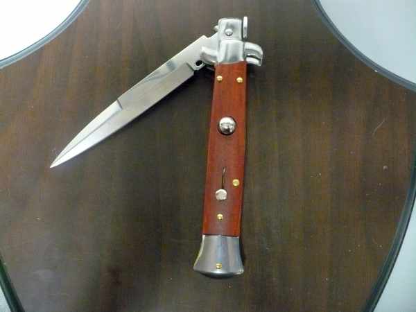 Frank Beltrame italian stiletto - 23 cm legno rosso -lama baionetta- modello FB 23/83B - 4