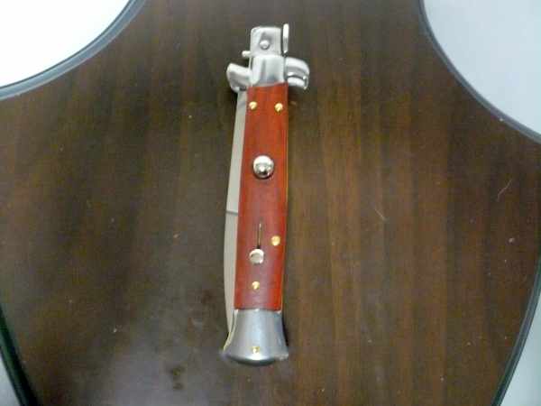 Frank Beltrame italian stiletto - 23 cm legno rosso -lama baionetta- modello FB 23/83B - 4