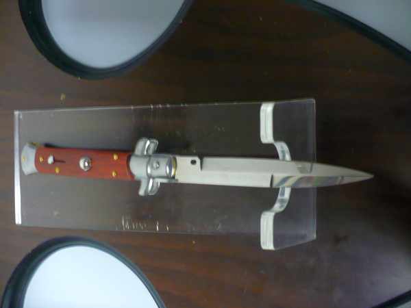 Frank Beltrame italian stiletto - 23 cm legno rosso -lama baionetta- modello FB 23/83B - 4