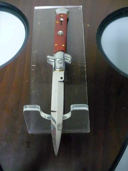 Frank Beltrame italian stiletto - 23 cm legno rosso -lama baionetta- modello FB 23/83B - 4