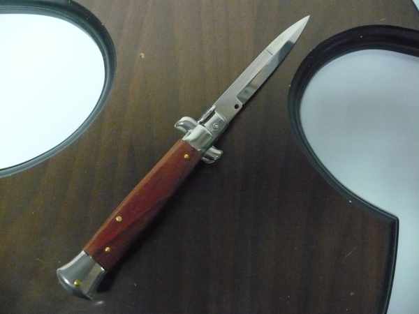 Frank Beltrame italian stiletto - 23 cm legno rosso -lama baionetta- modello FB 23/83B - 4