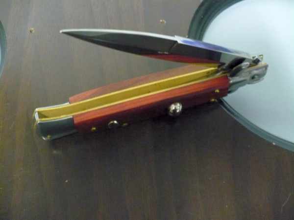 Frank Beltrame italian stiletto - 23 cm legno rosso -lama baionetta- modello FB 23/83B - 4