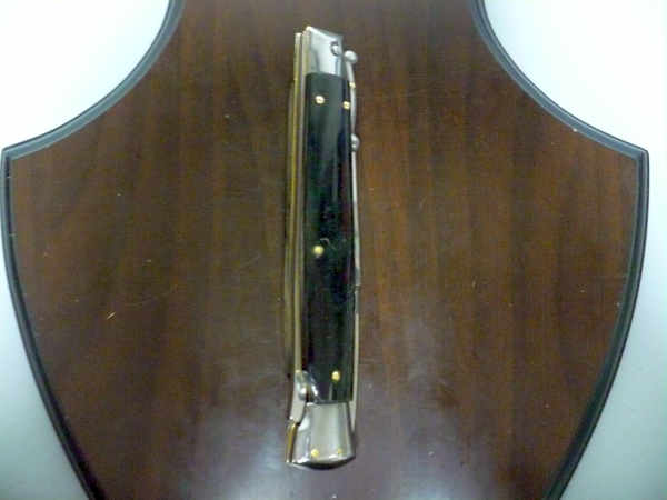 Swinguard Frank Beltrame - italian stiletto 28 cm - corno di bufalo scuro - lama baionetta FB 550/58- 4