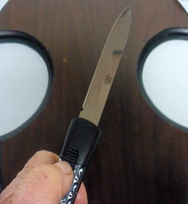 Italian stiletto frontale  coltelleria Maniago - 20 cm - ergonomica ,teschi, lama dagger - 4