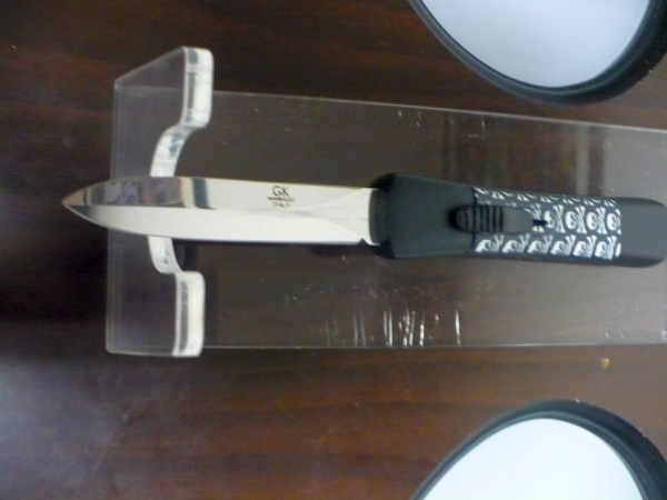 Italian stiletto frontale  coltelleria Maniago - 20 cm - ergonomica ,teschi, lama dagger - 4