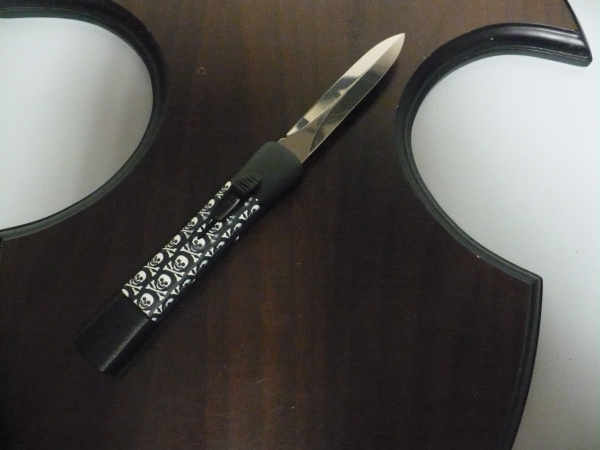 Italian stiletto frontale  coltelleria Maniago - 20 cm - ergonomica ,teschi, lama dagger - 4