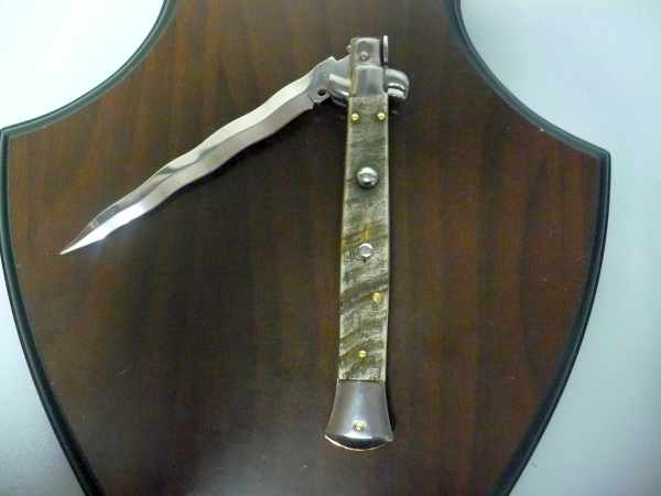 Frank Beltrame , italian stiletto - 28 cm , corno di ariete - lama kriss , modello FB 28/89K - 4