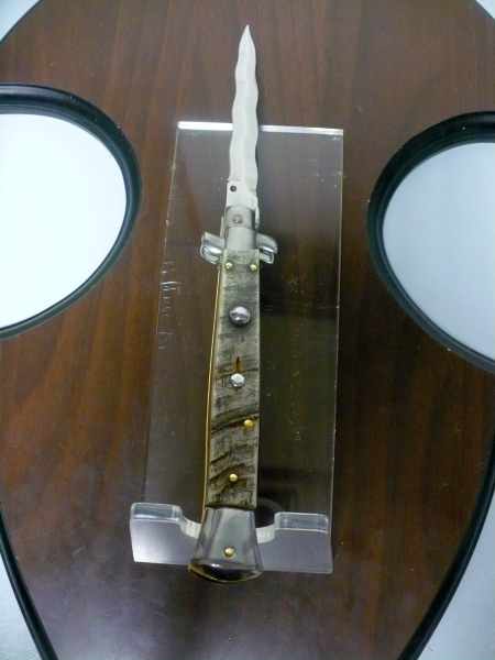 Frank Beltrame , italian stiletto - 28 cm , corno di ariete - lama kriss , modello FB 28/89K - 4