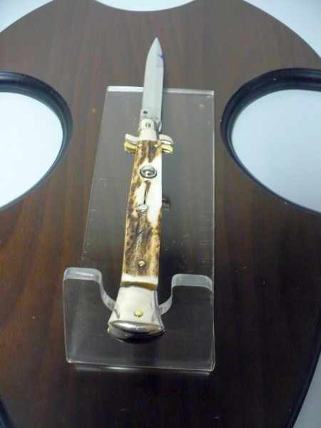 Picklock - Frank Beltrame - Italian stiletto -pugnale 28cm, lama baionetta- corno di cervo FB  P28/63 -4