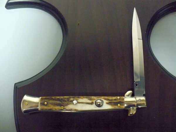 Picklock - Frank Beltrame - Italian stiletto -pugnale 28cm, lama baionetta- corno di cervo FB  P28/63 -4
