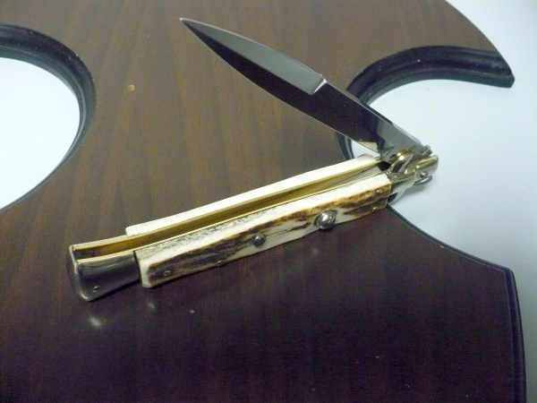 Picklock - Frank Beltrame - Italian stiletto -pugnale 28cm, lama baionetta- corno di cervo FB  P28/63 -4