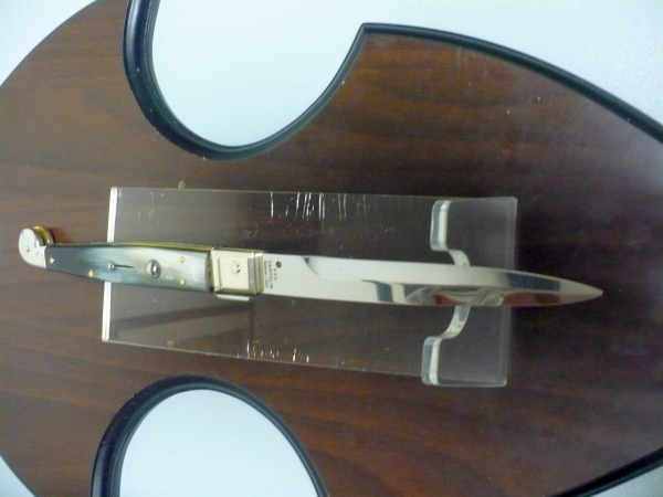 Siciliano,Picklock A.G.A. Campolin sicilian fighting - italian stiletto 30 cm - corno di bufalo brasiliano / brazilian buffalo horn - 4