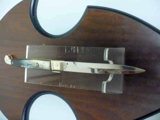 Siciliano,Picklock A.G.A. Campolin sicilian fighting - italian stiletto 30 cm - corno di bufalo brasiliano / brazilian buffalo horn - 4