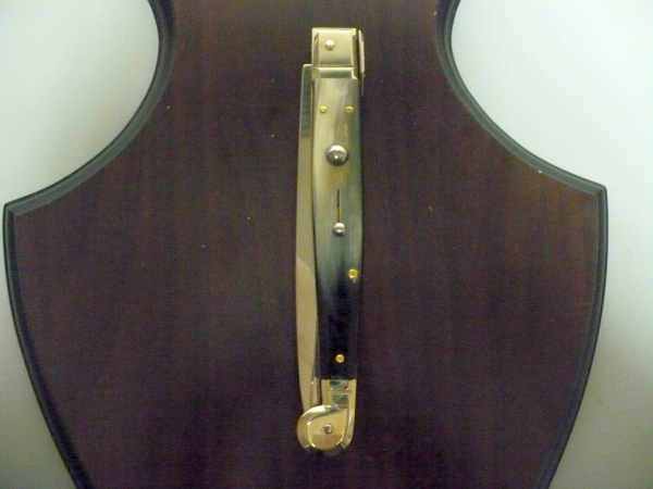 Siciliano,Picklock A.G.A. Campolin sicilian fighting - italian stiletto 30 cm - corno di bufalo brasiliano / brazilian buffalo horn - 4
