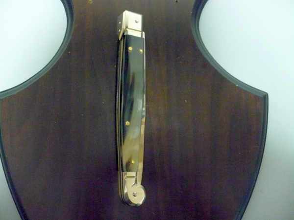 Siciliano,Picklock A.G.A. Campolin sicilian fighting - italian stiletto 30 cm - corno di bufalo brasiliano / brazilian buffalo horn - 4
