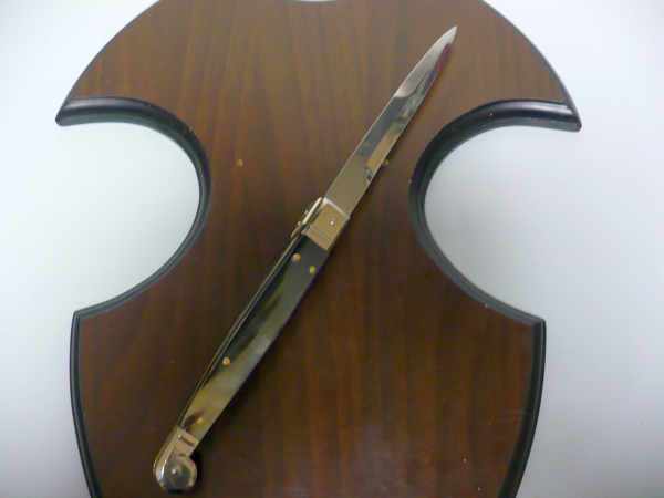 Siciliano,Picklock A.G.A. Campolin sicilian fighting - italian stiletto 30 cm - corno di bufalo brasiliano / brazilian buffalo horn - 4
