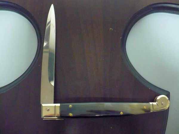Siciliano,Picklock A.G.A. Campolin sicilian fighting - italian stiletto 30 cm - corno di bufalo brasiliano / brazilian buffalo horn - 4