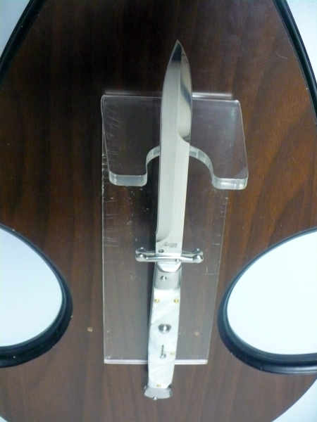 Classic swinguard - italian stiletto, coltello a scatto, 28cm - AKC World , imitazione perla / imitation pearl ,  lama baionetta / bayonet blade