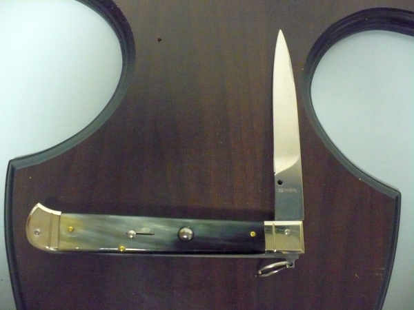 Famiglia Spadon - stiletto  falcon /28 - bufalo brasiliano - lama a swedge vecchio stile - 4