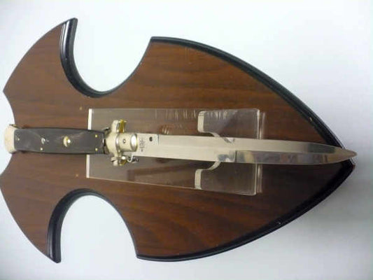 AGA Campoin - italian stiletto 45 cm - pugnale - corno di bufalo scuro, lama baionetta