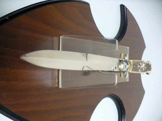Coltello a scatto - pugnale - AGA Campolin - italian stiletto 45 cm - lama baionetta- corno di cervo / deer horn - 1