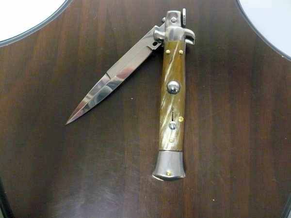 Frank Beltrame -  italian stiletto 20cm, bufalo chiaro -lama baionetta - 20FB/48B - 5