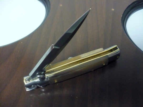 Frank Beltrame -  italian stiletto 20cm, bufalo chiaro -lama baionetta - 20FB/48B - 1