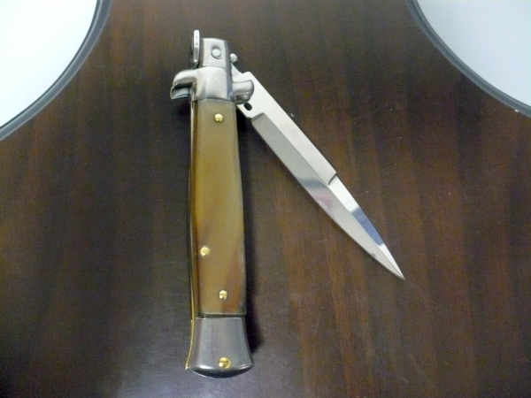 Frank Beltrame -  italian stiletto 20cm, bufalo chiaro -lama baionetta - 20FB/48B - 5