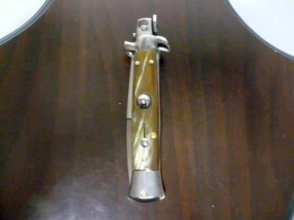 Frank Beltrame -  italian stiletto 20cm, bufalo chiaro -lama baionetta - 20FB/48B - 5