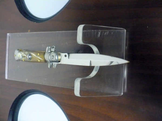 Frank Beltrame -  italian stiletto 20cm, bufalo chiaro -lama baionetta - 20FB/48B - 5