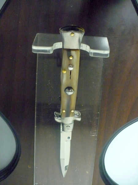 Frank Beltrame -  italian stiletto 20cm, bufalo chiaro -lama baionetta - 20FB/48B - 1