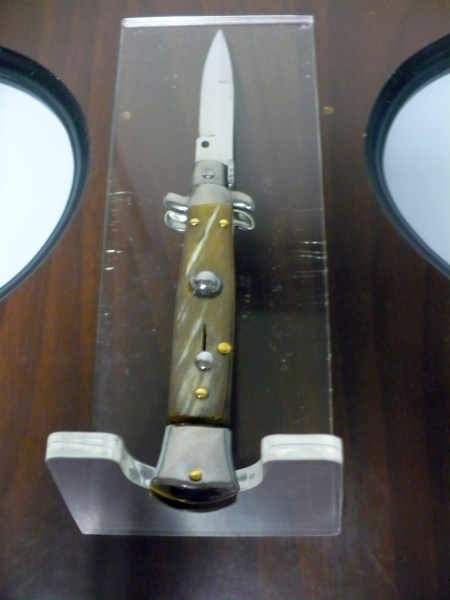 Frank Beltrame -  italian stiletto 20cm, bufalo chiaro -lama baionetta - 20FB/48B - 5